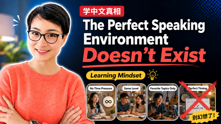【学中文真相】别幻想了！根本没有完美的口语练习环境！The Perfect Speaking Environment Doesn’t Exist 🇨🇳 | Learning Mindset