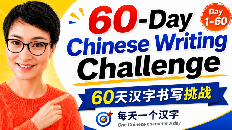 ✍️【零基础入门】60天汉字书写挑战 | 60-Day Chinese Writing Challenge for Beginners